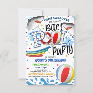 Uitnodiging voor Shark Attack Pool Party