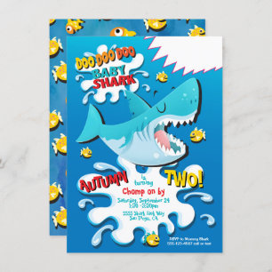 uitnodiging voor Shark Baby Birthday Party
