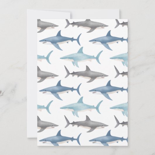 Uitnodiging voor Shark Birthday (Achterkant)