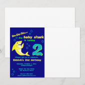 Uitnodiging voor Shark Birthday (Voorkant / Achterkant)