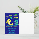 Uitnodiging voor Shark Birthday (Staand voorkant)