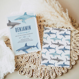 Uitnodiging voor Shark Birthday