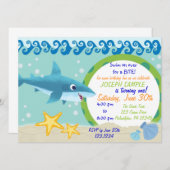 Uitnodiging voor Shark Birthday (Voorkant / Achterkant)