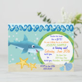 Uitnodiging voor Shark Birthday (Staand voorkant)