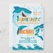 Uitnodiging voor Shark Birthday Party (Voorkant)