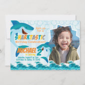 Uitnodiging voor Shark Birthday Party (Voorkant)