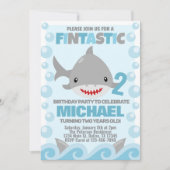 Uitnodiging voor Shark Birthday Party (Voorkant)