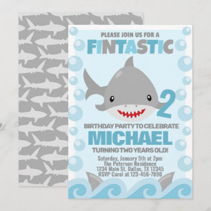 Uitnodiging voor Shark Birthday Party