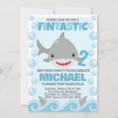 Uitnodiging voor Shark Birthday Party (Voorkant)