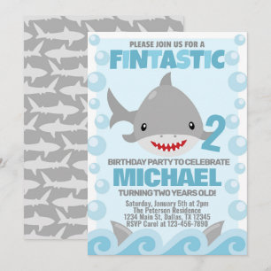 Uitnodiging voor Shark Birthday Party