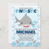Uitnodiging voor Shark Birthday Party (Voorkant)