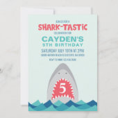 Uitnodiging voor Shark Bite sharktastsisch verjaar (Voorkant)