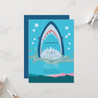 Uitnodiging voor Shark Bite-verjaardagsfeestje