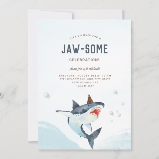 Uitnodiging voor Shark Jaw-Some (Voorkant)