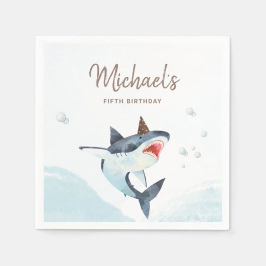 Uitnodiging voor Shark Jaw-Some Servet (Voorkant)