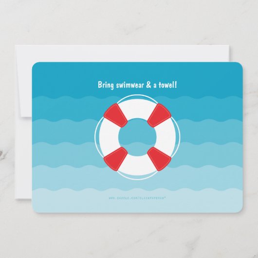 Uitnodiging voor Shark Pool Party (Achterkant)