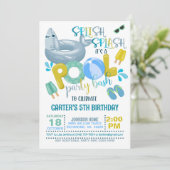 Uitnodiging voor Shark Pool Party (Staand voorkant)