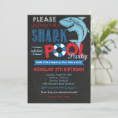 Uitnodiging voor Shark Pool Party, Uitnodiging voo (Staand voorkant)