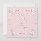 Uitnodiging voor Sheer Poinsettia Lace Blush (Voorkant)