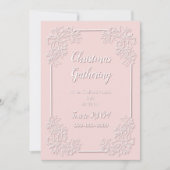 Uitnodiging voor Sheer Poinsettia Lace Blush (Voorkant)