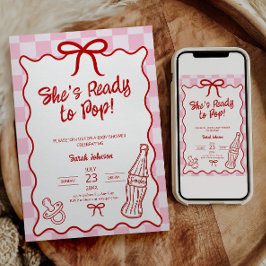 Uitnodiging voor She's Ready to Pop Baby Shower