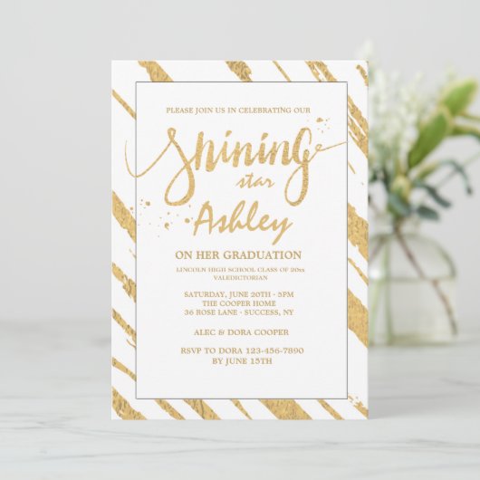 Uitnodiging voor Shining Stripes (Staand voorkant)