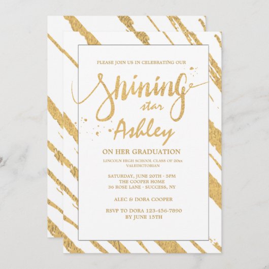 Uitnodiging voor Shining Stripes (Voorkant / Achterkant)