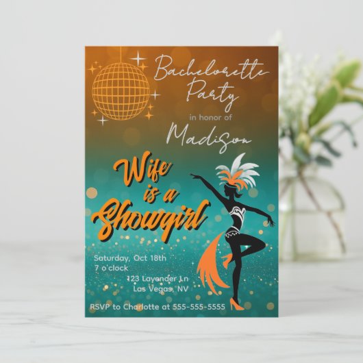 Uitnodiging voor Showgirl (Staand voorkant)