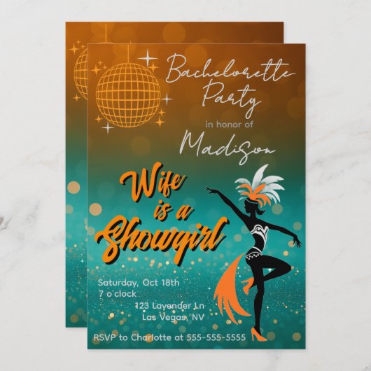 Uitnodiging voor Showgirl (Voorkant / Achterkant)
