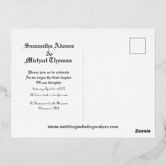 Uitnodiging voor siergordels met rolgordel (Achterkant)