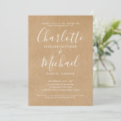 Uitnodiging voor Signature Rustic Kraft-verlovings (Staand voorkant)