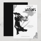 Uitnodiging voor Silhouette Heks Halloween Feest (Voorkant / Achterkant)