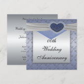 Uitnodiging voor Silver Blue Wedding Jubileum (Voorkant / Achterkant)