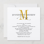 Uitnodiging voor Silver- en Gold Monogram Weddensc (Voorkant)