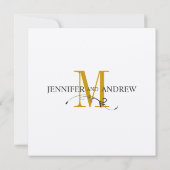 Uitnodiging voor Silver- en Gold Monogram Weddensc (Achterkant)