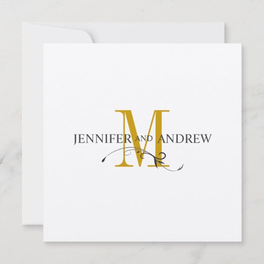Uitnodiging voor Silver- en Gold Monogram Weddensc (Achterkant)