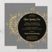Uitnodiging voor Silver en Gold New Years (Voorkant / Achterkant)