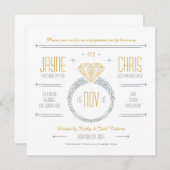 Uitnodiging voor Silver & Gold Verloving Ring Part (Voorkant / Achterkant)