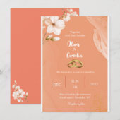 Uitnodiging voor sinaasappel- en goudbruiloft (Voorkant / Achterkant)