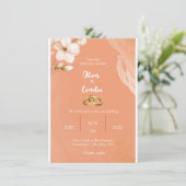 Uitnodiging voor sinaasappel- en goudbruiloft (Staand voorkant)