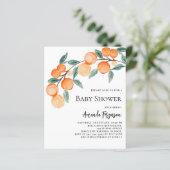 uitnodiging voor sinaasappels-baby shower (Staand voorkant)