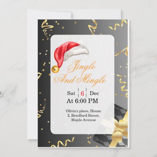 Uitnodiging voor singles en vrienden kerstfeest (Voorkant)