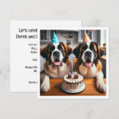 Uitnodiging voor sint-bernard hond, verjaardag van (Voorkant / Achterkant)