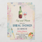 Uitnodiging voor sip en verf feestje (Voorkant / Achterkant)