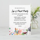 Uitnodiging voor Sip & Paint lichte achtergrond (Staand voorkant)