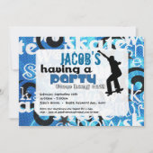 Uitnodiging voor Skateboard Party (Voorkant)