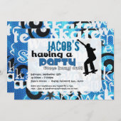 Uitnodiging voor Skateboard Party (Voorkant / Achterkant)