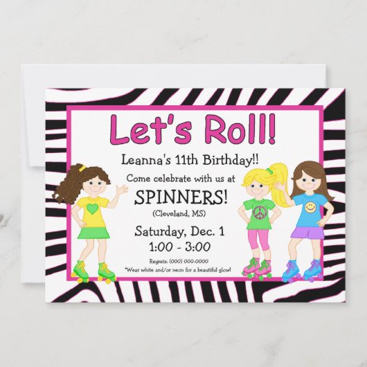 Uitnodiging voor SkateParty (Voorkant)