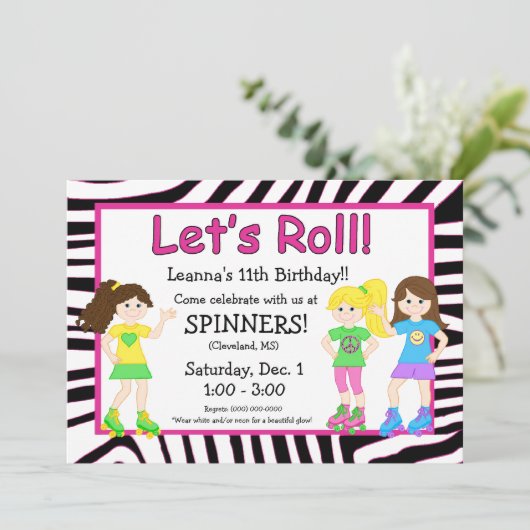 Uitnodiging voor SkateParty (Staand voorkant)