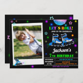 Uitnodiging voor Skateverjaardagsuitnodiging Uitno (Voorkant / Achterkant)